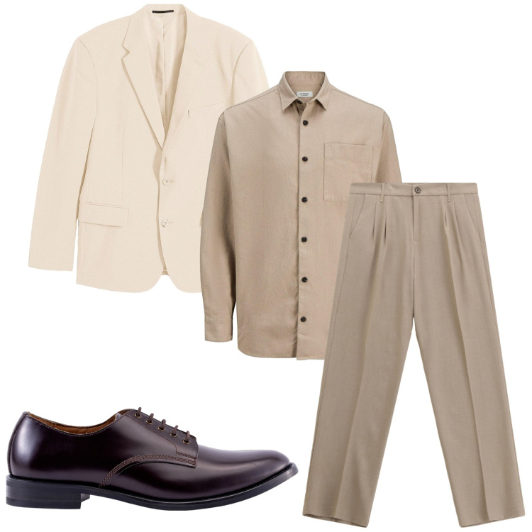 Outfit uomo - Total look #2268958. Stile Business/Elegante per Serata speciale. Abbinamento con giacche, camicie, pantaloni, scarpe stringate.