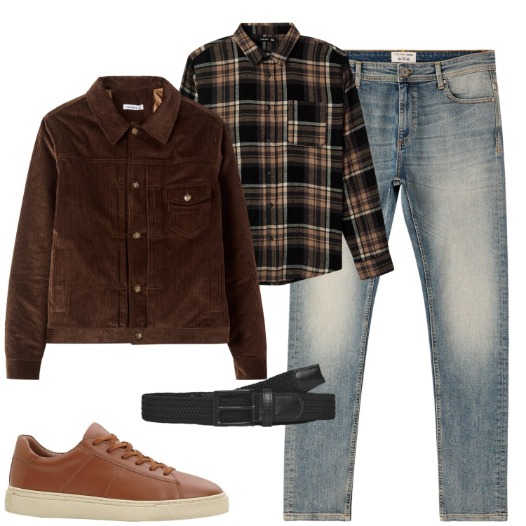 Outfit uomo - Il ritorno del velluto. Stile Casual per Tutti i giorni. Abbinamento con sneakers, camicie, cinture, jeans skinny, cappotti.