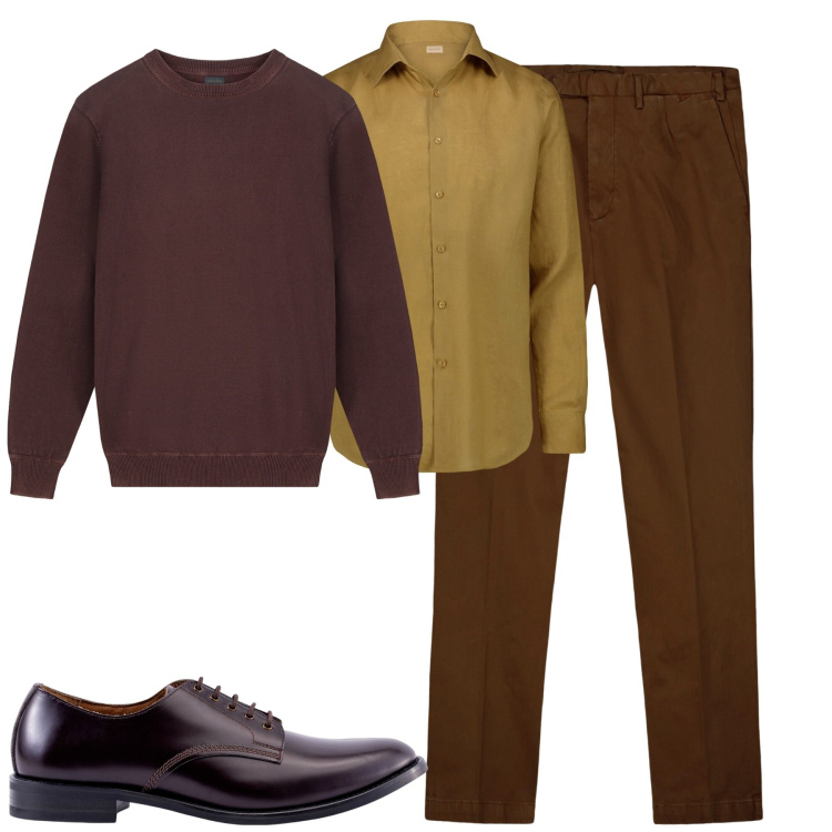 Outfit uomo - Total look #2268980. Stile Urban per Tutti i giorni. Abbinamento con pantaloni, scarpe stringate, camicie, maglieria.