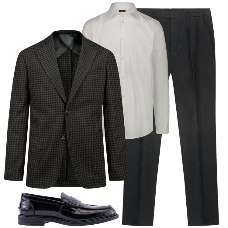 Outfit uomo - Doppelganger. Stile Trendy per Tutti i giorni. Abbinamento con giacche, scarpe stringate, pantaloni, camicie.