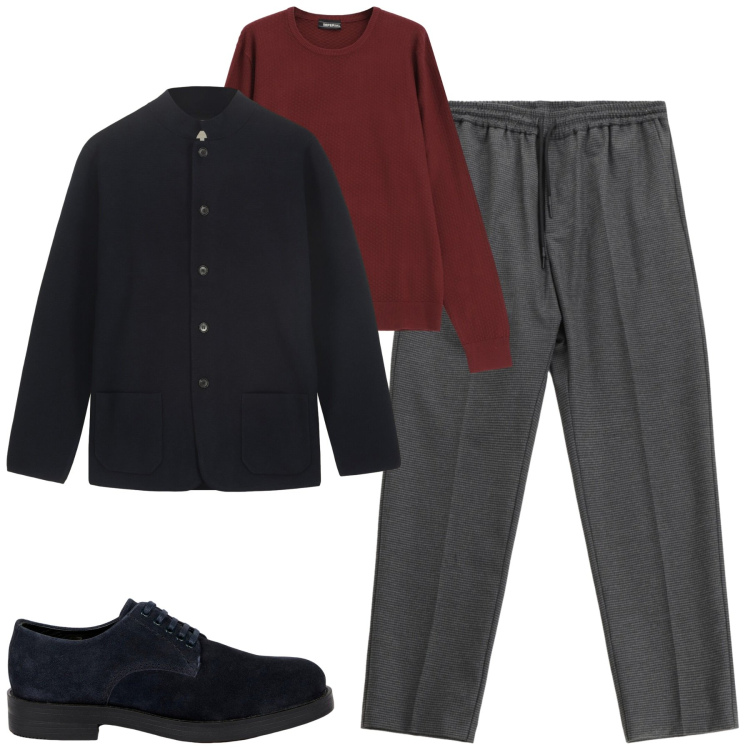 Outfit uomo - Total look #2268986. Stile Urban per Tutti i giorni. Abbinamento con pantaloni, maglieria, scarpe stringate, giacche.