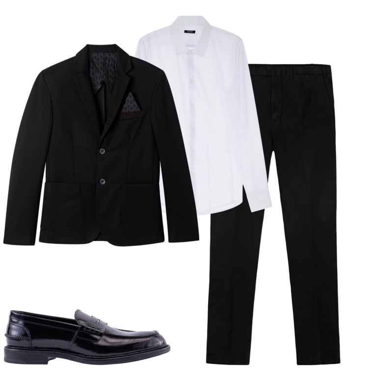 Outfit uomo - Cerimonia. Stile Business/Elegante per Cerimonia. Abbinamento con giacche, camicie, pantaloni, scarpe stringate.