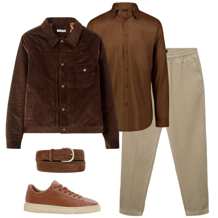 Outfit uomo - Tendenza in velluto. Stile Casual per Tutti i giorni. Abbinamento con sneakers, pantaloni, cappotti, cinture, camicie.