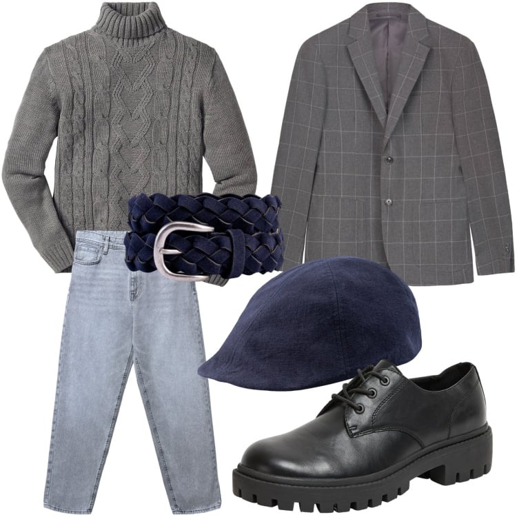 Outfit uomo - Toni sabbia. Stile Trendy per Tutti i giorni. Abbinamento con maglieria, scarpe stringate, jeans, giacche, cinture, cappelli con visiera.