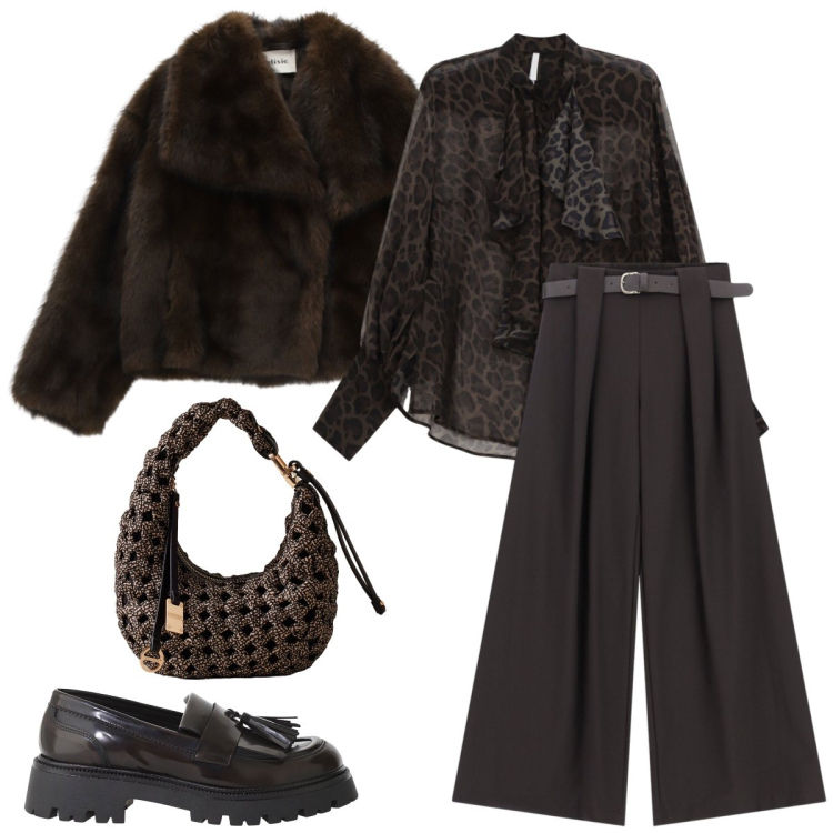 Outfit donna - Total look #2269199. Stile Casual chic per Tutti i giorni. Abbinamento con borse a mano, mocassini, pantaloni, blazer, camicie.
