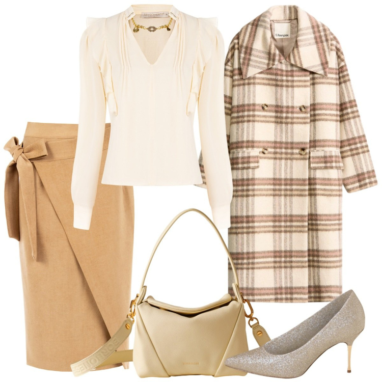 Outfit donna - La gonna col fiocco. Stile Basic per Tutti i giorni. Abbinamento con cappotti, bluse, décolleté, gonne longuette, borse a spalla.