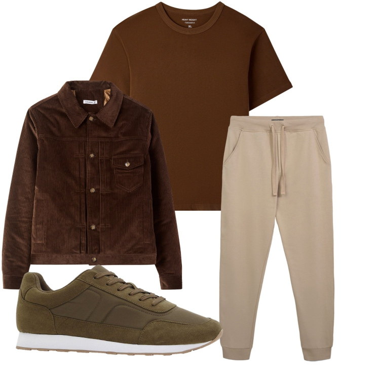 Outfit uomo - Total look #2269235. Stile Casual per Tutti i giorni. Abbinamento con sneakers, t-shirt, pantaloni, cappotti.