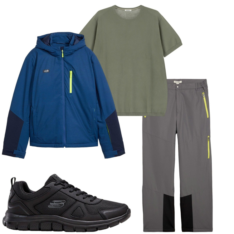 Outfit uomo - Total look #2269316. Stile Trendy per Sport. Abbinamento con sneakers, pantaloni, giacche, t-shirt.
