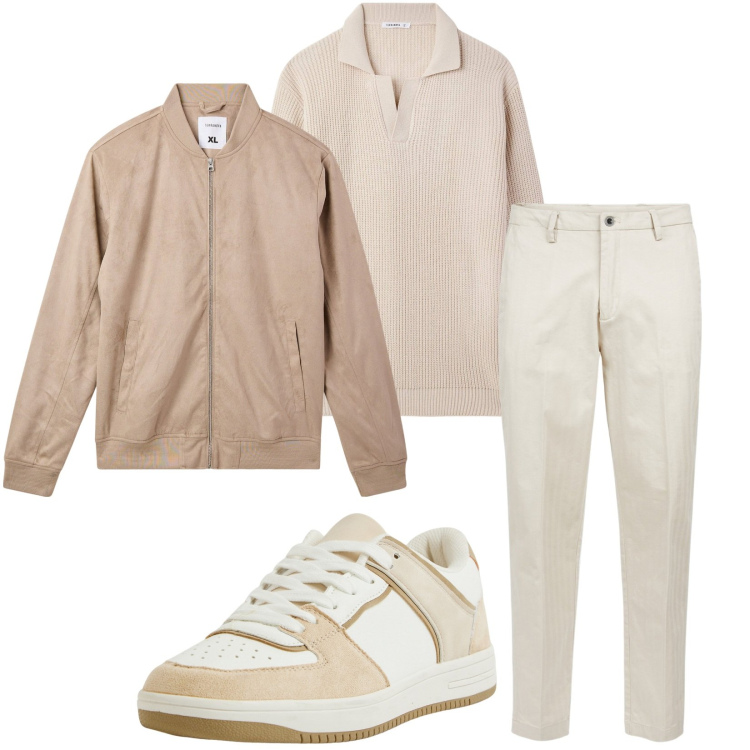 Outfit uomo - Total look #2269326. Stile Casual per Tutti i giorni. Abbinamento con sneakers, bomber, maglieria, pantaloni.