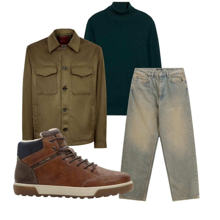 Outfit uomo - Total look #2269350. Stile Casual per Tutti i giorni. Abbinamento con sneakers alte, maglieria, jeans, giacche.