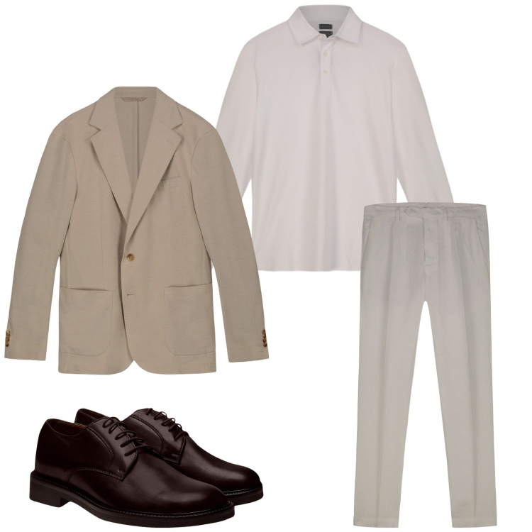 Outfit uomo - Total look #2269434. Stile Business/Elegante per Ufficio. Abbinamento con scarpe stringate, giacche, pantaloni, polo.