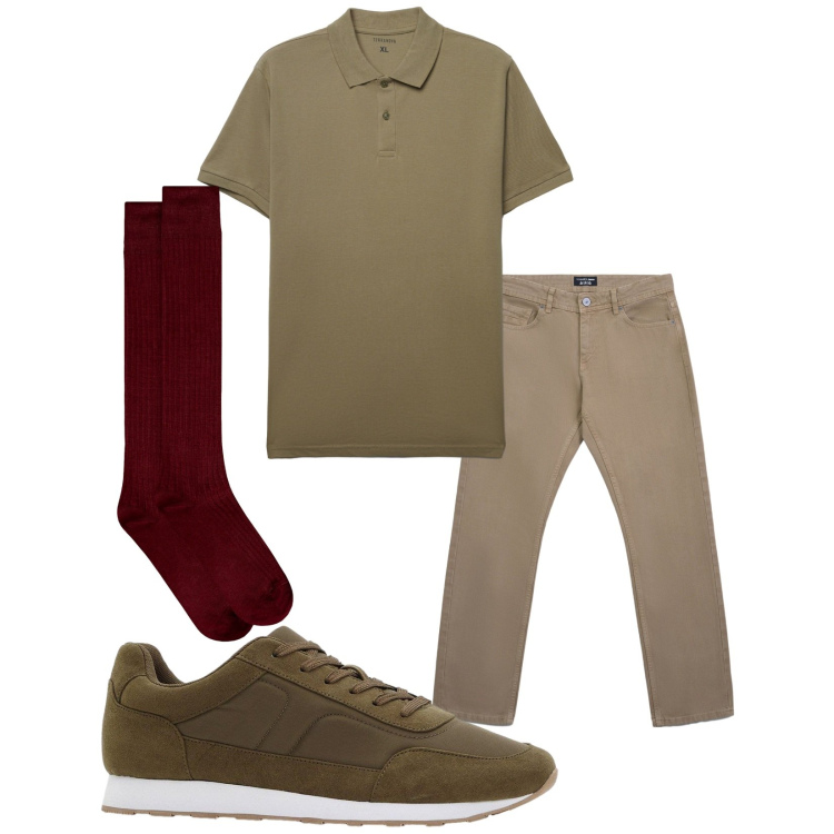 Outfit uomo - Total look #2269491. Stile Casual per Tutti i giorni. Abbinamento con sneakers, jeans, polo, calzini.