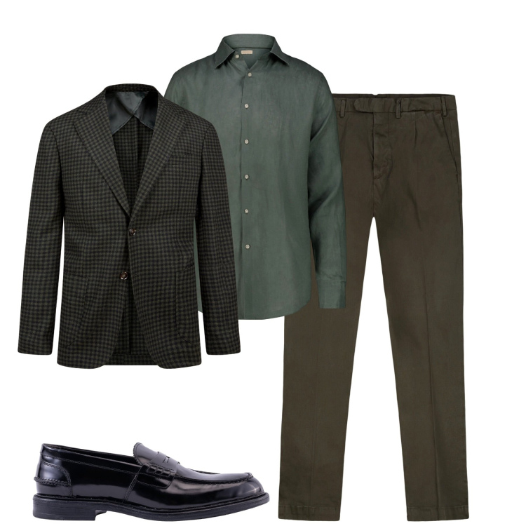 Outfit uomo - Total look #2269737. Stile Urban per Tutti i giorni. Abbinamento con giacche, pantaloni, camicie, scarpe stringate.