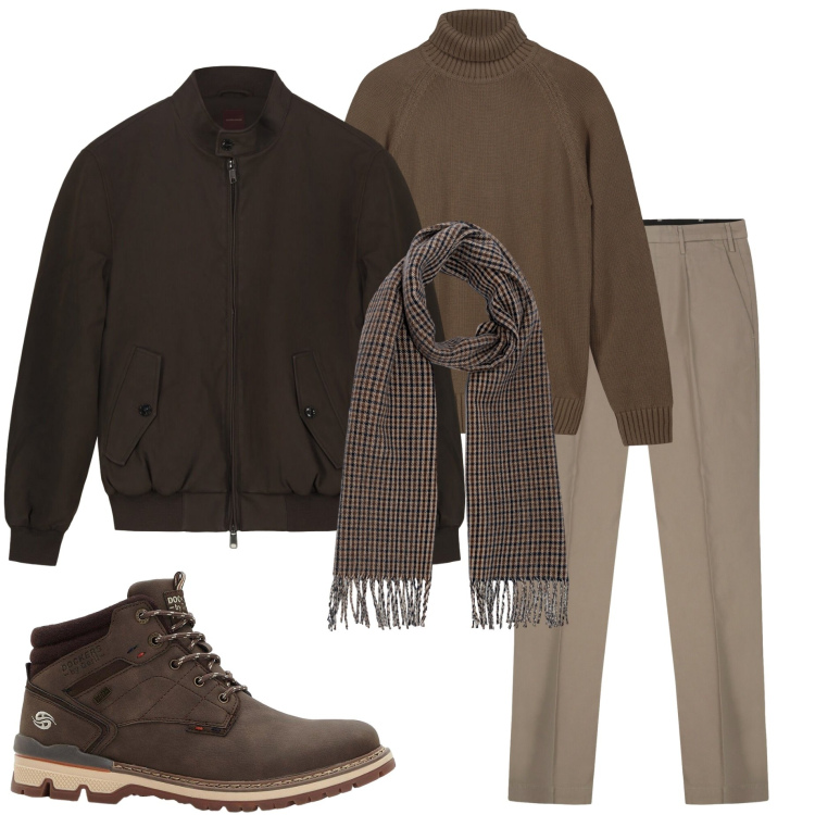 Outfit uomo - Accessori che fanno la differenza. Stile Urban per Tutti i giorni. Abbinamento con stivali e stivaletti, pantaloni, bomber, sciarpe, pullovers.