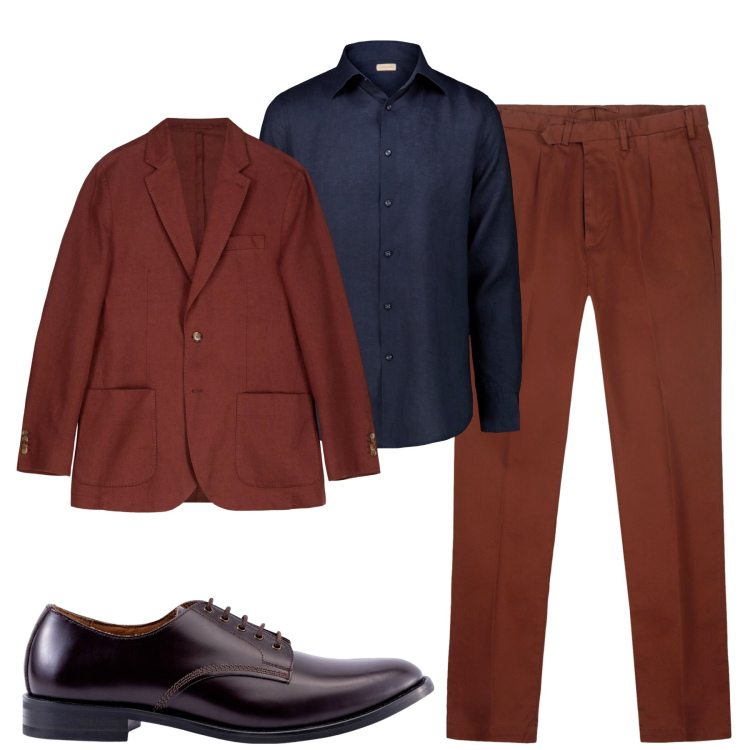 Outfit uomo - Total look #2269746. Stile Trendy per Tutti i giorni. Abbinamento con giacche, scarpe stringate, camicie, pantaloni.