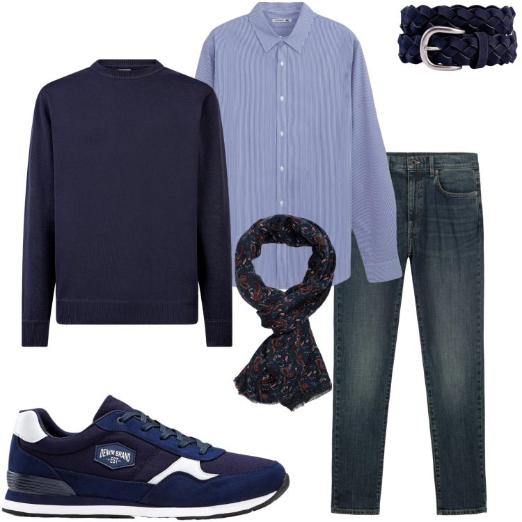 Outfit uomo - Accessori che fanno la differenza. Stile Urban per Tutti i giorni. Abbinamento con sneakers, camicie, maglieria, cinture, sciarpe, jeans.