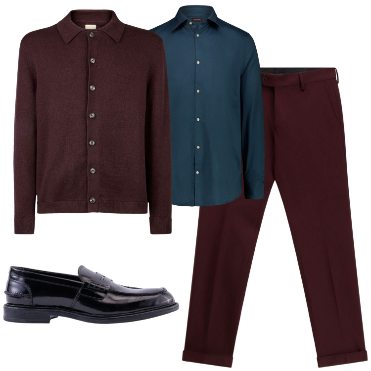 Outfit uomo - Total look #2269776. Stile Business/Elegante per Tutti i giorni. Abbinamento con pantaloni, polo, scarpe stringate, camicie.