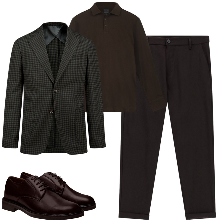 Outfit uomo - Total look #2269798. Stile Urban per Tutti i giorni. Abbinamento con pantaloni, giacche, scarpe stringate, polo.