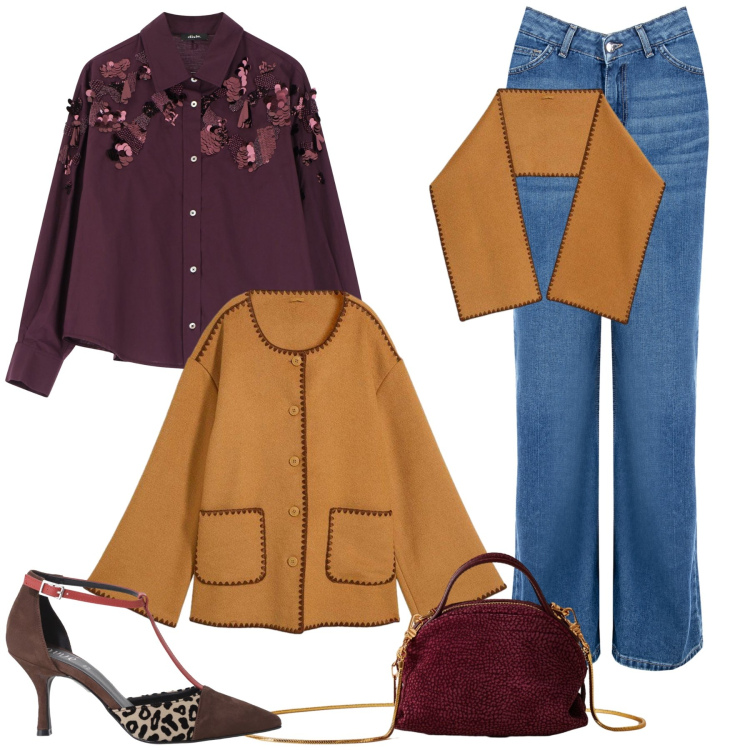 Outfit donna - La giacca senape. Stile Glamour per Tutti i giorni. Abbinamento con blazer, jeans, décolleté, camicie, borse a mano.