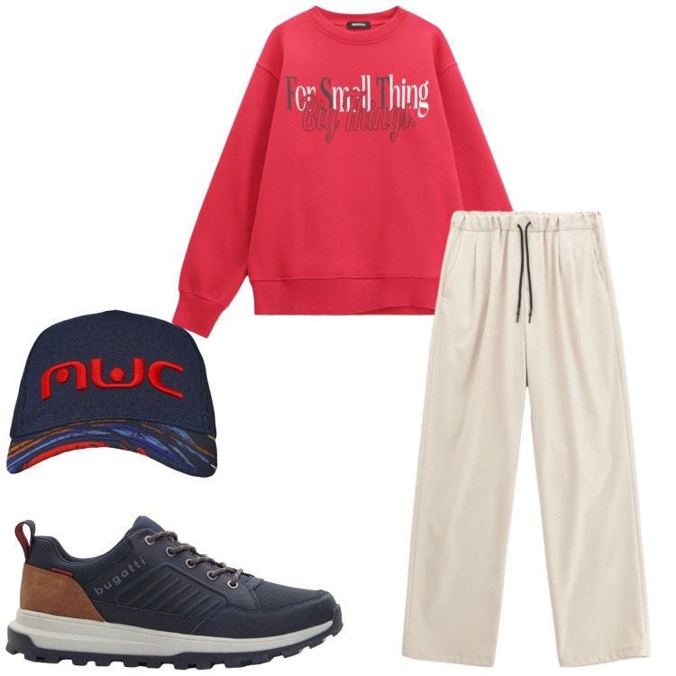 Outfit uomo - Total look #2269862. Stile Casual per Tutti i giorni. Abbinamento con sneakers, cappelli con visiera, pantaloni, felpe.