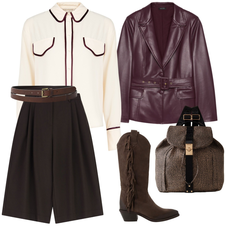 Outfit donna - Urban. per Tutti i giorni. Abbinamento con cinture, stivali, zaini, camicie, shorts, blazer.