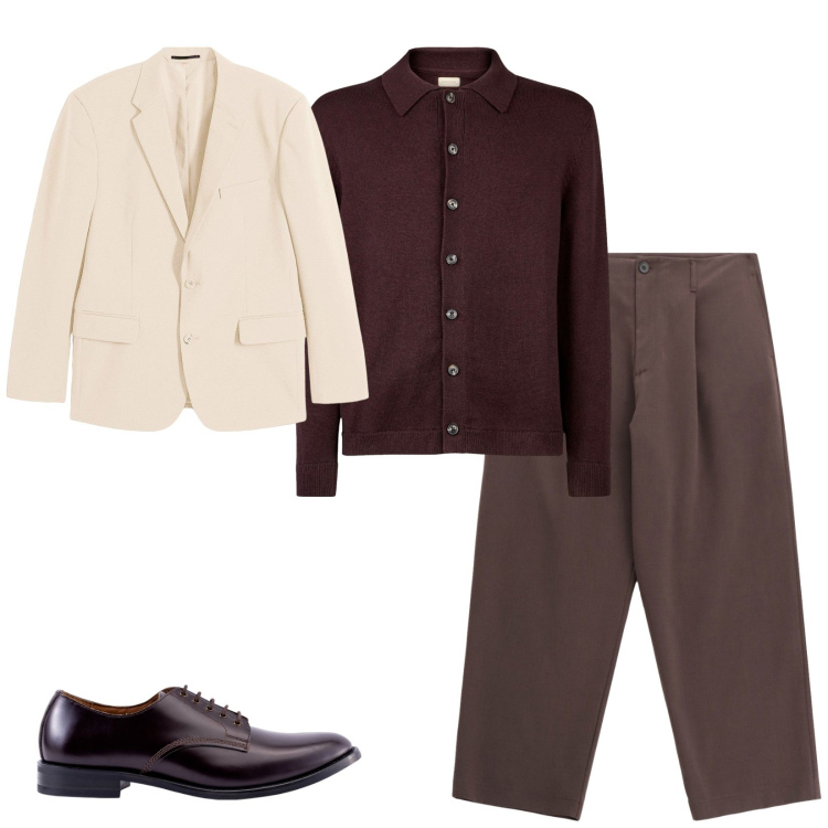Outfit uomo - Total look #2269919. Stile Business/Elegante per Ufficio. Abbinamento con giacche, pantaloni, scarpe stringate, polo.