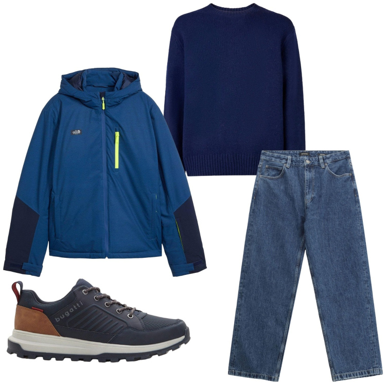 Outfit uomo - Total look #2269941. Stile Casual per Tutti i giorni. Abbinamento con sneakers, giacche, jeans, pullovers.