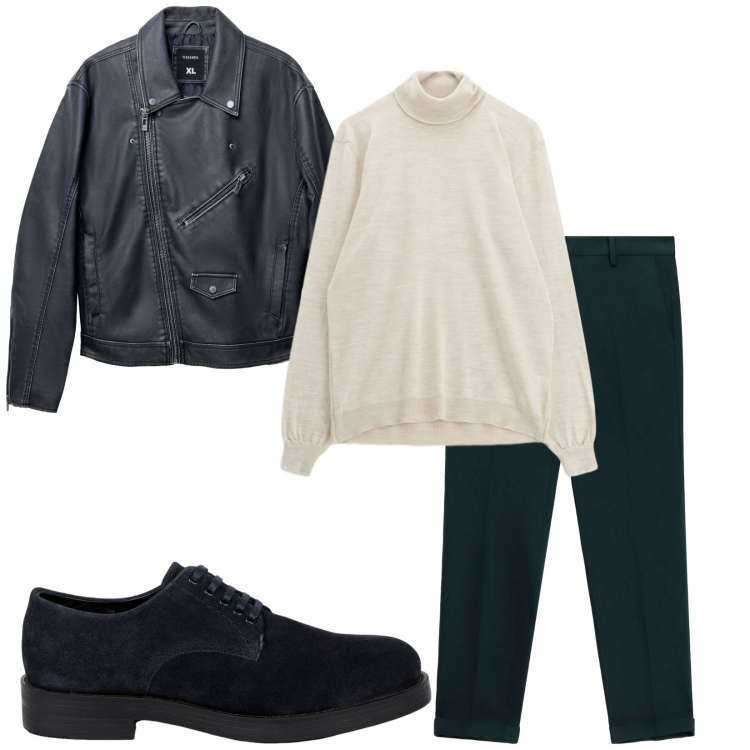 Outfit uomo - Total look #2269960. Stile Casual per Tutti i giorni. Abbinamento con giacche, pantaloni, maglieria, scarpe stringate.