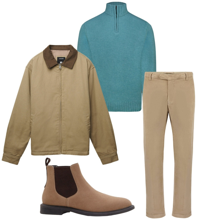 Outfit uomo - Total look #2269973. Stile Casual per Tutti i giorni. Abbinamento con stivali e stivaletti, giacche, maglieria, pantaloni.