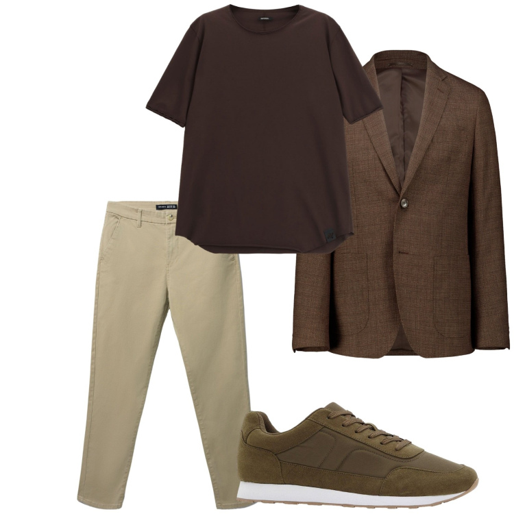 Outfit uomo - Total look #2269978. Stile Casual per Tutti i giorni. Abbinamento con sneakers, pantaloni chino, t-shirt, giacche.