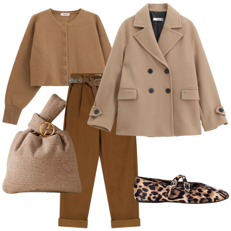 Outfit donna - Ballerine maculate. Stile Glamour per Tutti i giorni. Abbinamento con ballerine, cappotti, pantaloni, cardigans, borse a mano.