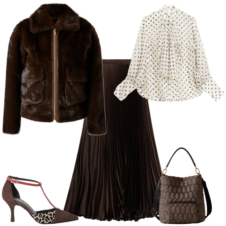 Outfit donna - Cerimonia evento serata speciale. Stile Bon Ton per Serata fuori. Abbinamento con borse a secchiello, ecopellicce, camicie, gonne lunghe, décolleté.