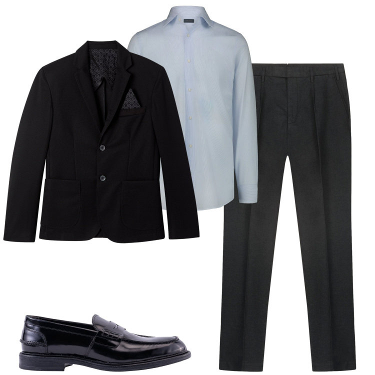 Outfit uomo - Total look #2270254. Stile Business/Elegante per Tutti i giorni. Abbinamento con giacche, camicie, scarpe stringate, pantaloni.