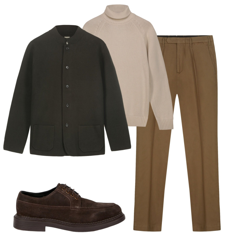 Outfit uomo - Ottobre. Stile Urban per Tutti i giorni. Abbinamento con scarpe stringate, giacche, pantaloni, pullovers.