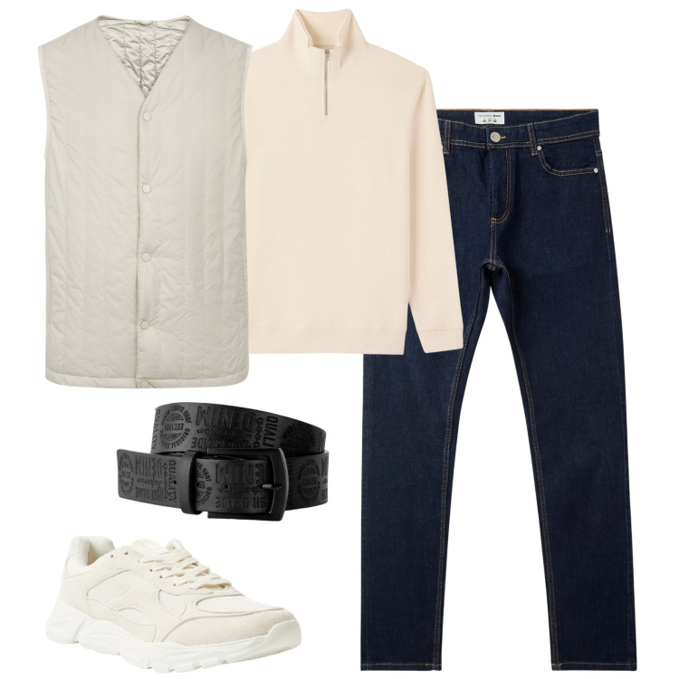 Outfit uomo - Total look #2270279. Stile Casual per Tutti i giorni. Abbinamento con cinture, sneakers, jeans skinny, felpe, piumini.
