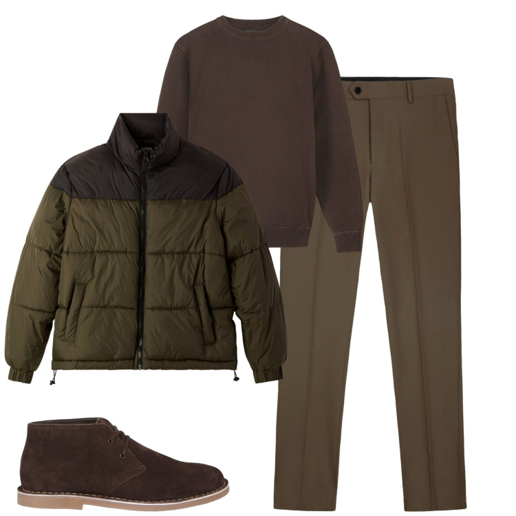 Outfit uomo - Total look #2270280. Stile Urban per Tutti i giorni. Abbinamento con bomber, stivali e stivaletti, maglieria, pantaloni.