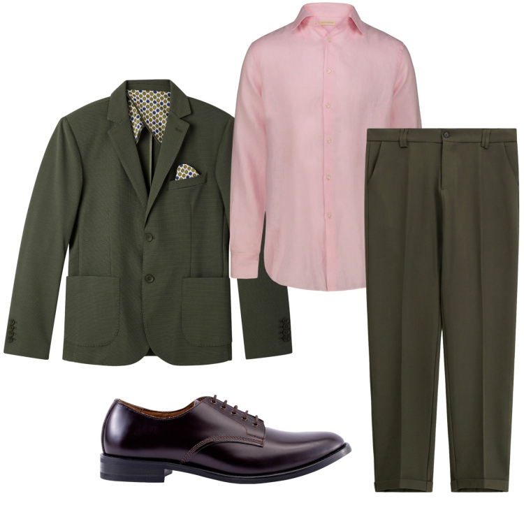 Outfit uomo - Total look #2270312. Stile Business/Elegante per Serata speciale. Abbinamento con giacche, pantaloni chino, camicie, scarpe stringate.
