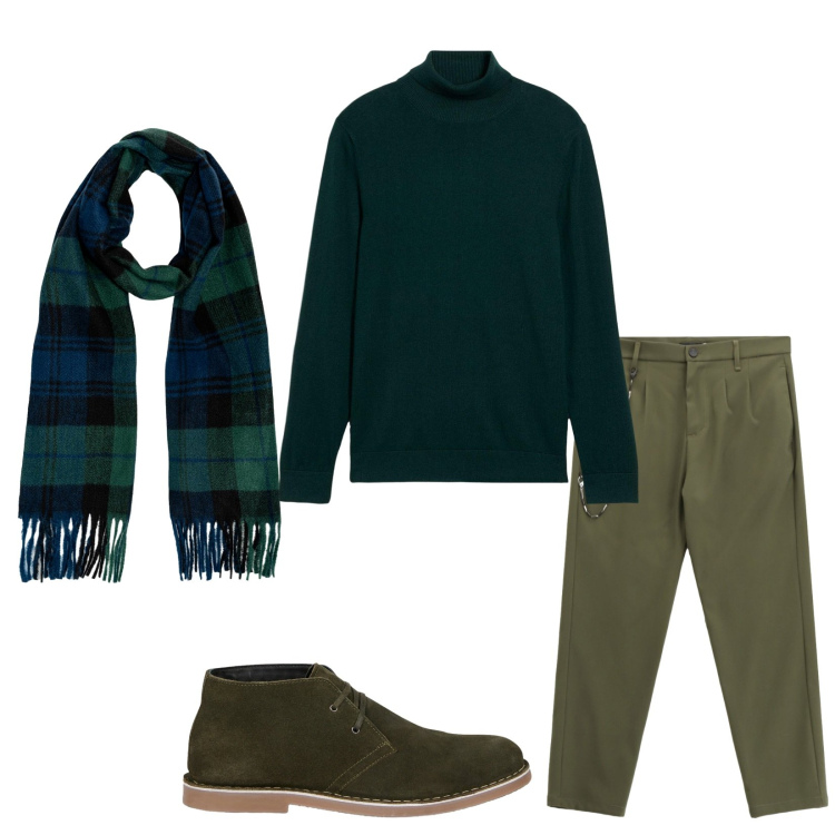 Outfit uomo - Total look #2270332. Stile Casual per Tutti i giorni. Abbinamento con maglieria, pantaloni, stivali e stivaletti, sciarpe.