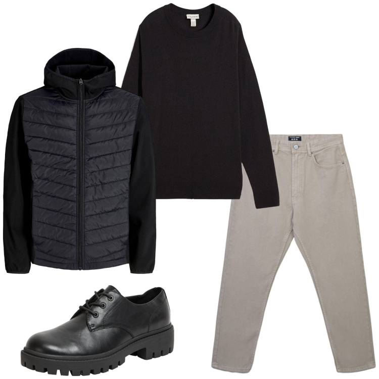 Outfit uomo - Total look #2270344. Stile Casual per Tutti i giorni. Abbinamento con giacche, maglieria, scarpe stringate, jeans.