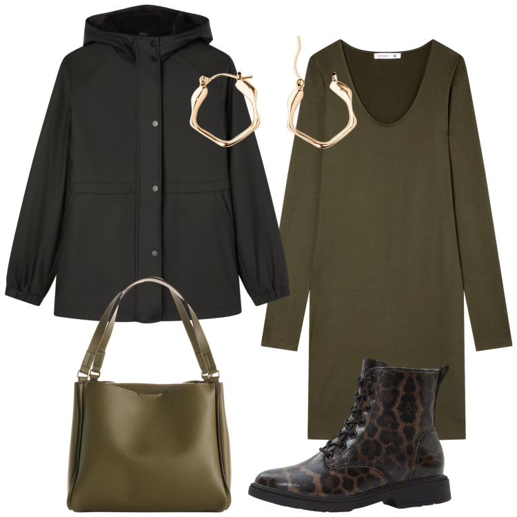 Outfit donna - Total look #2270425. Stile Minimal per Ufficio. Abbinamento con orecchini, stivaletti, borse a mano, blazer, vestiti.