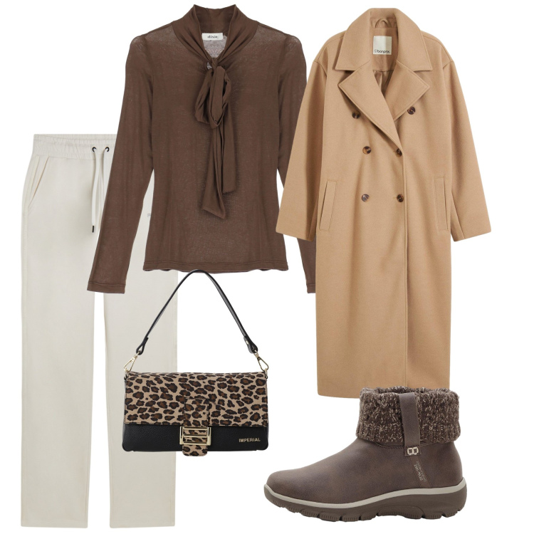 Outfit donna - Total look #2270457. Stile Chic per Tutti i giorni. Abbinamento con stivaletti, cappotti, top, borse a spalla, pantaloni.