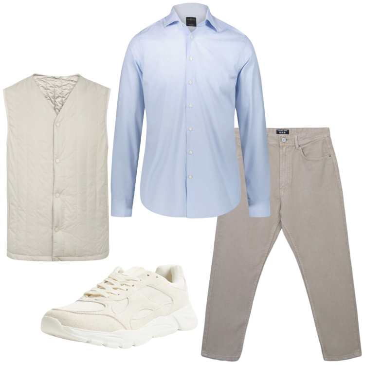 Outfit uomo - Total look #2270464. Stile Casual per Tutti i giorni. Abbinamento con sneakers, jeans, camicie, piumini.