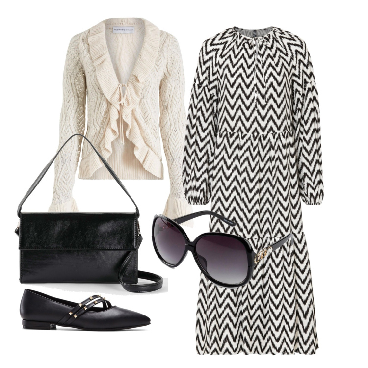 Outfit femme - Octobre. Style Glamour pour Tous les jours. Assortir avec pulls, lunettes de soleil, sacs à main, ballerines, robes longues.