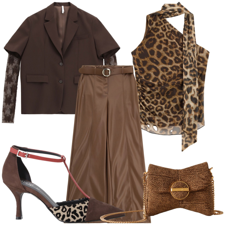 Outfit donna - Una cerimonia alternativa. Stile Trendy per Cerimonia. Abbinamento con pochette, pantaloni, blazer, décolleté, top.