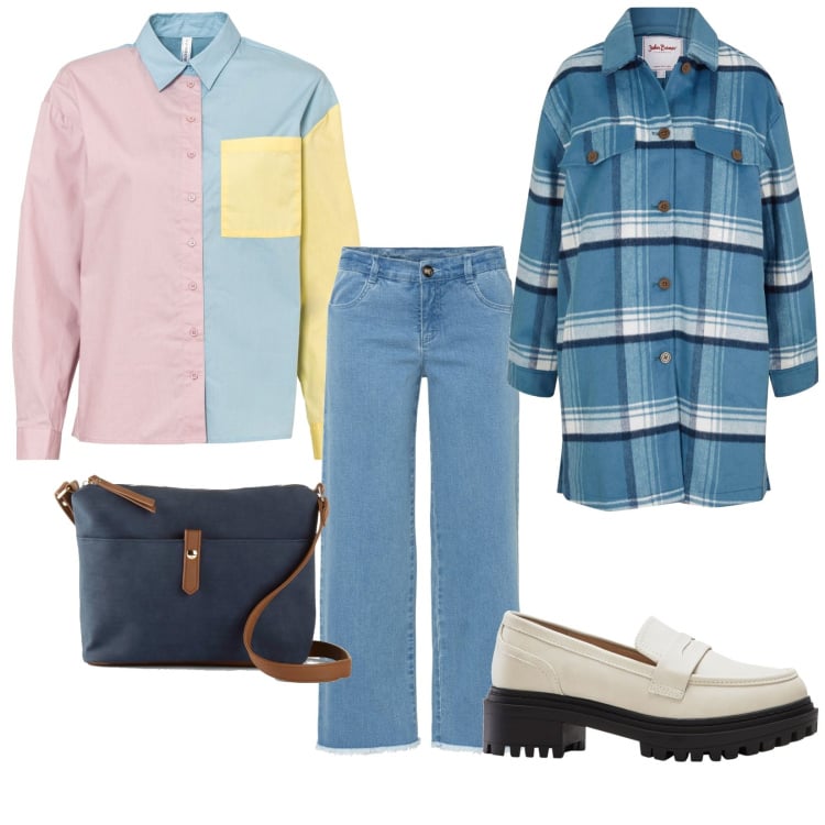 Outfit femme - Bon Ton #6048. Style Bon Ton pour Tous les jours. Assortir avec mocassins, manteaux, chemisiers, sacs en bandoulière, jeans.