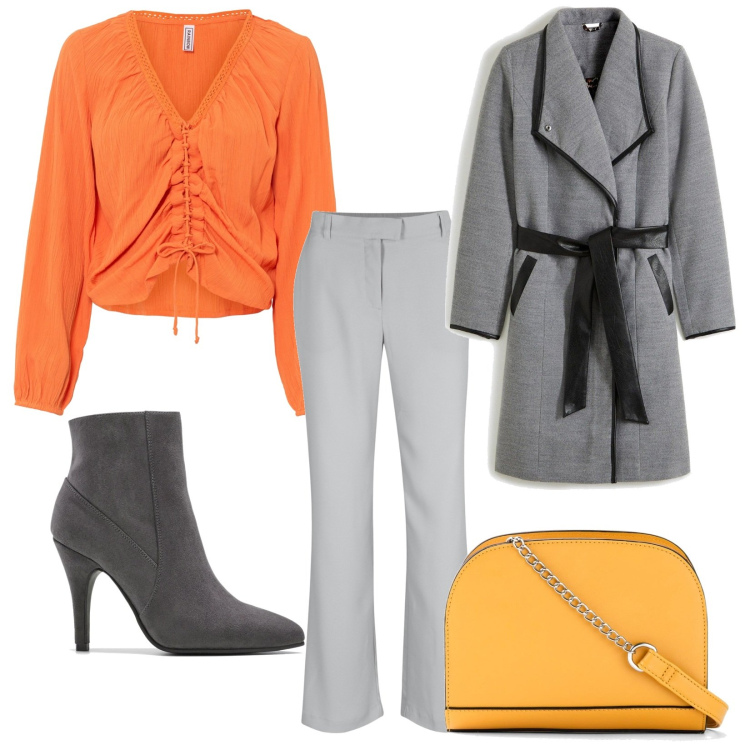 Outfit femme - Casual #11952. Style Casual pour Tous les jours. Assortir avec tuniques, sacs en bandoulière, bottines, pantalon , manteaux.