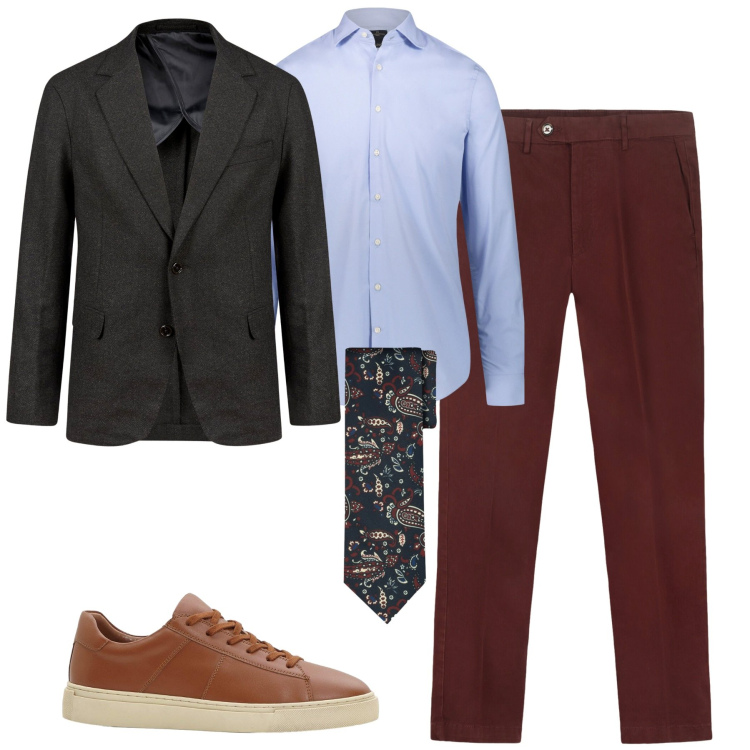 Outfit uomo - La cravatta che fa la differenza. Stile Urban per Tutti i giorni. Abbinamento con sneakers, camicie, giacche, pantaloni chino, cravatte.