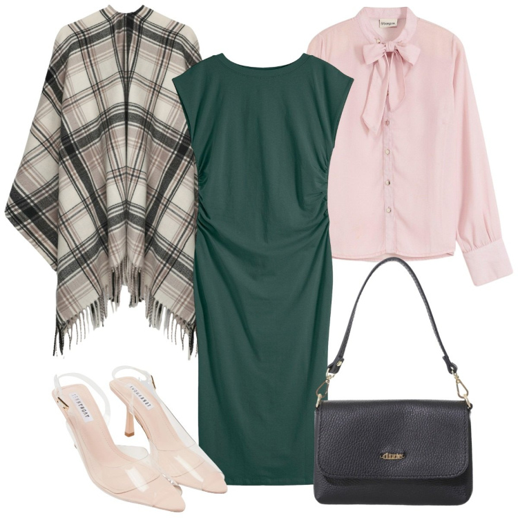 Outfit donna - Sotto lo smanicato la camicia. Stile Basic per Serata fuori. Abbinamento con camicie, vestiti, sandali col tacco, cappotti, borse a tracolla.
