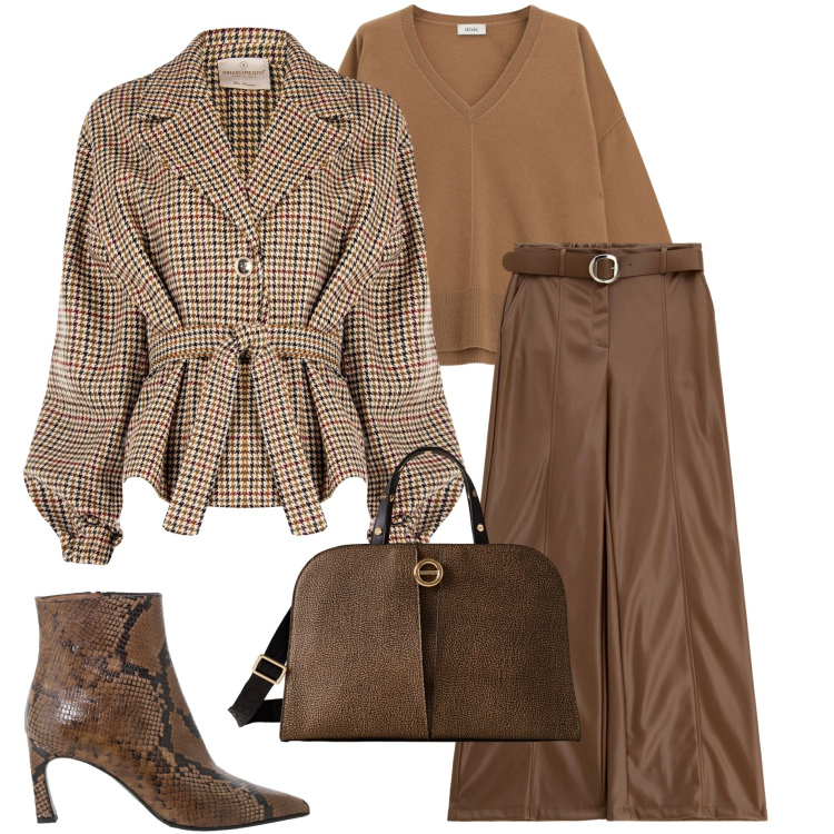 Outfit donna - Sporty chic. Stile Sporty chic per Tutti i giorni. Abbinamento con caban, pantaloni, stivaletti, maglieria, borse a mano.