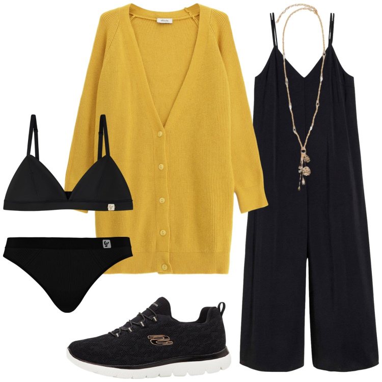 Outfit donna - Total look #2271100. Stile Casual per Tutti i giorni. Abbinamento con sneakers, tute, cardigans, perizomi, reggiseni, ciondoli.